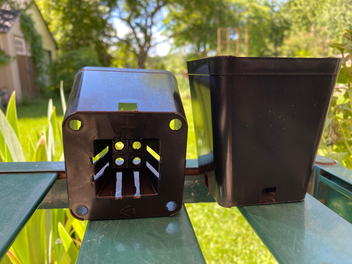 4 inch Square Black Pot