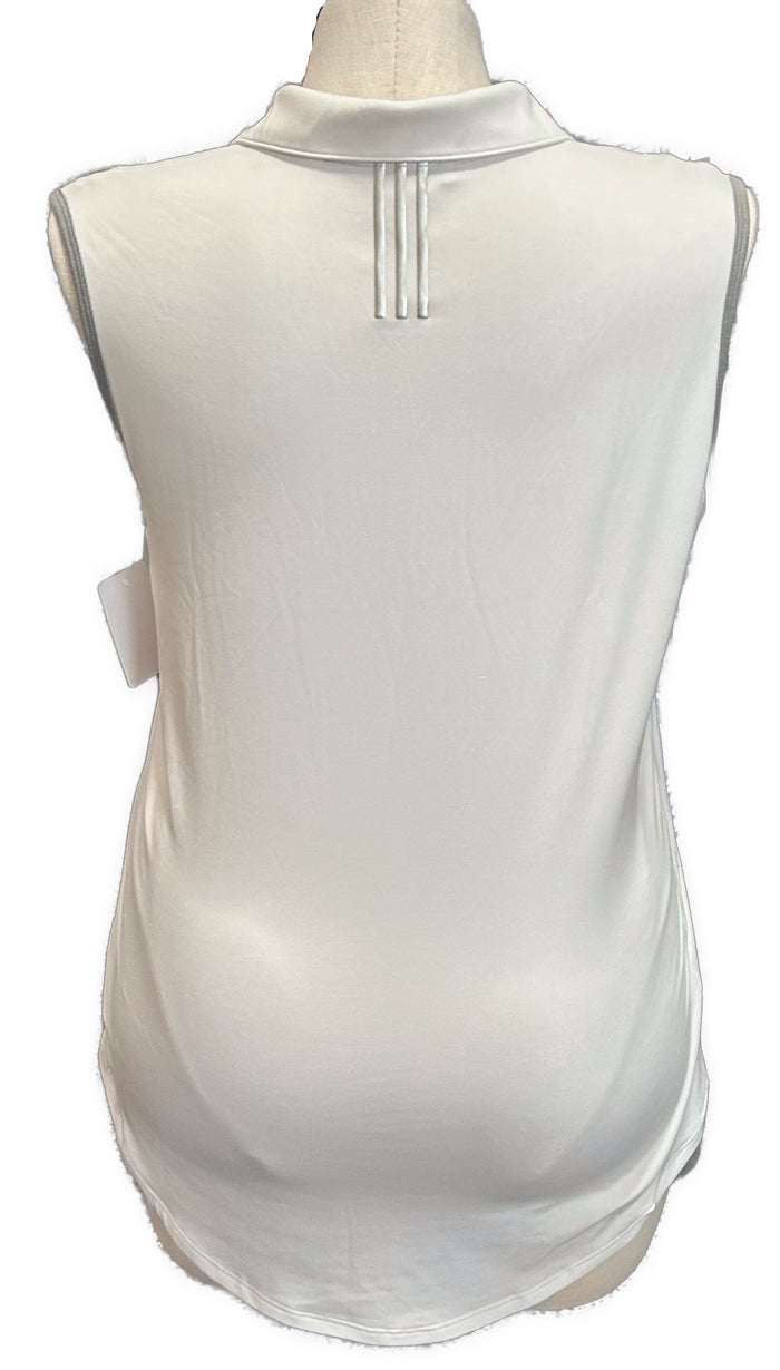 Adidas White Sleeveless Golf Top w/Gray Accents & Logo Size XL