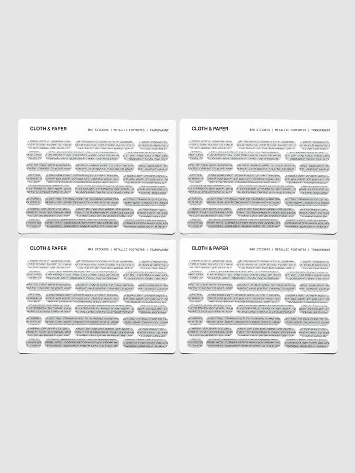 Four sheets of Bar Stickers | Footnotes.