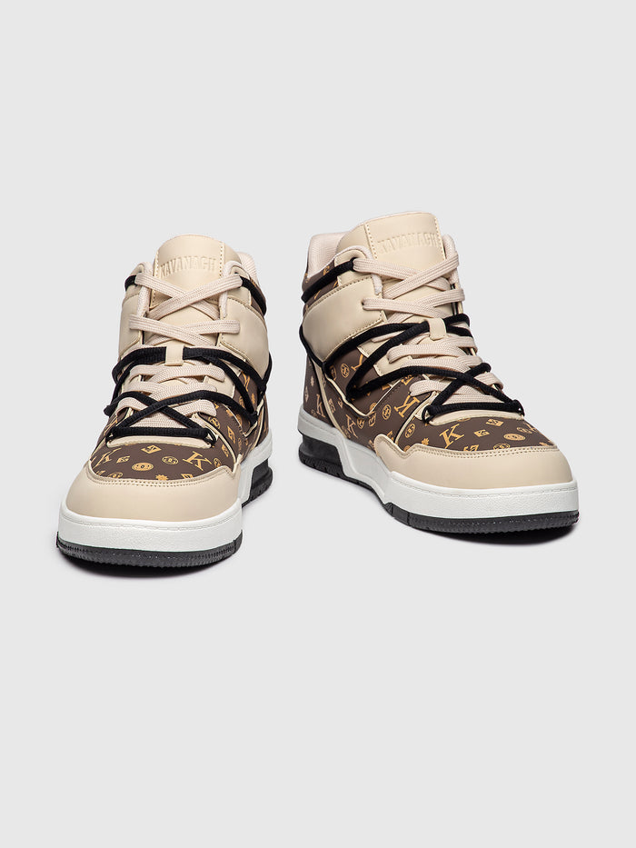 sneakers / Brown Logomania High Sneakers