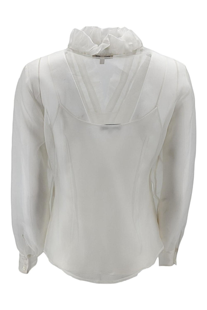 Camicia donna bianco con ruches