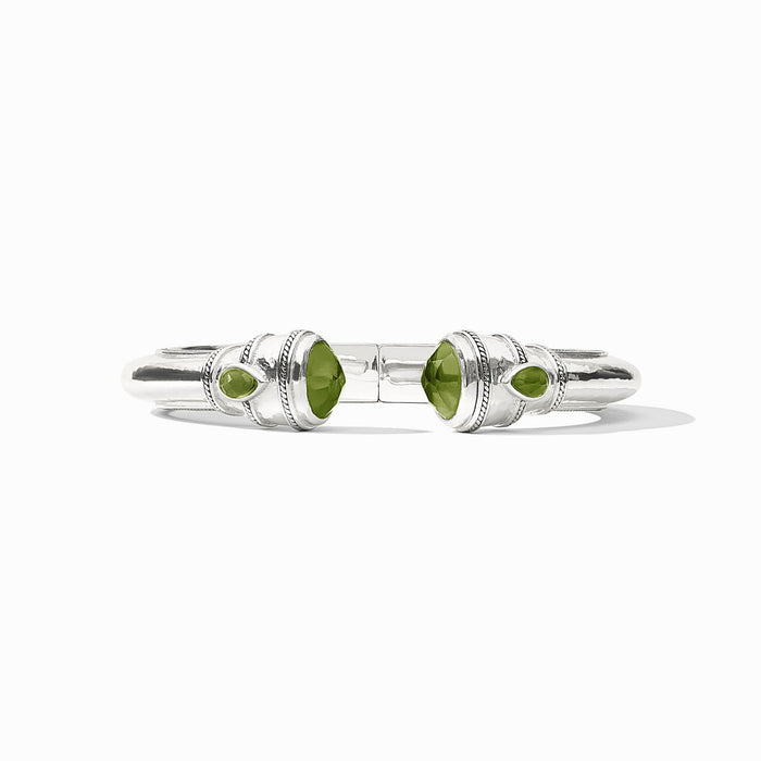 Cannes Demi Cuff Iridescent Palmetto Green Silver OS