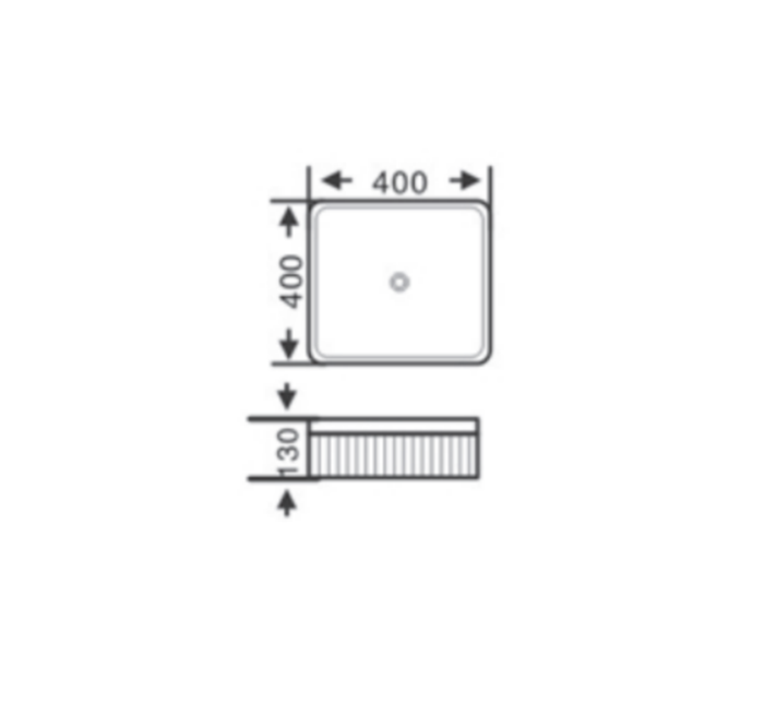 Cascade Fluted Square Art Basin 400*400*130mm