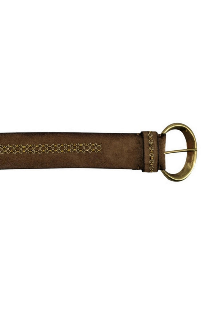 cintura donna in camoscio cammello