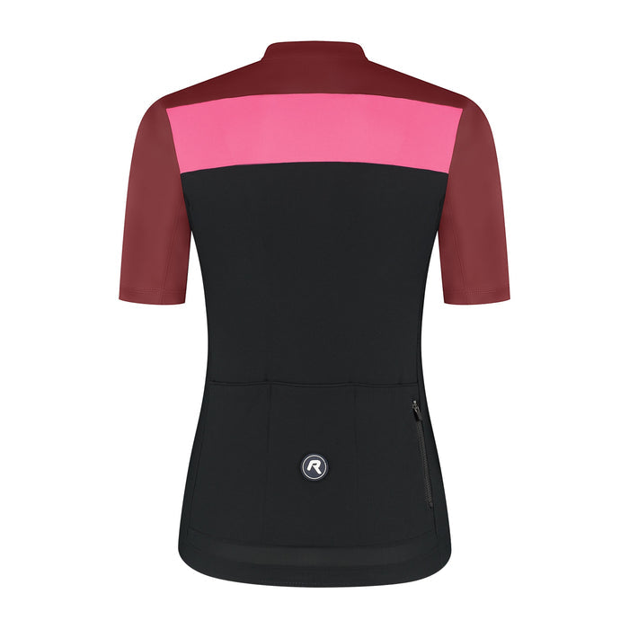 Rogelli Core Block fietsshirt dames roze korte mouw achterkant.