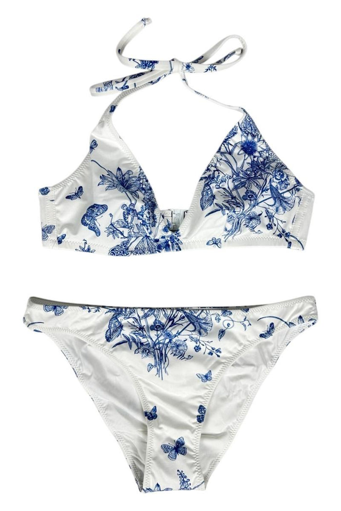 costume donna fantasia fiori biaco e azzurro