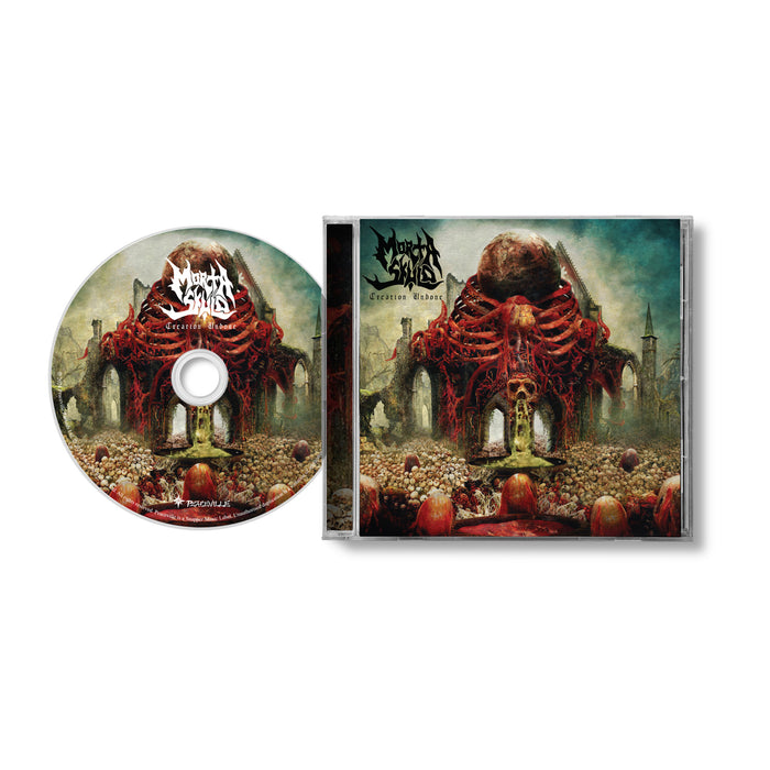 CD and case for Lorna Shore’s Pain Remains, a US death metal masterpiece with surreal, dark artwork. Released under the MORTA SKULD brand. Perfect for fans of Morta Skuld and Creation Undone.
