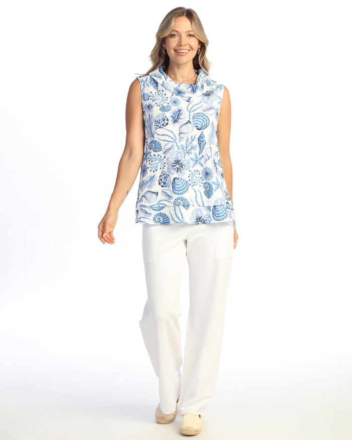 Crinkle Cowl Neck Top- VC1