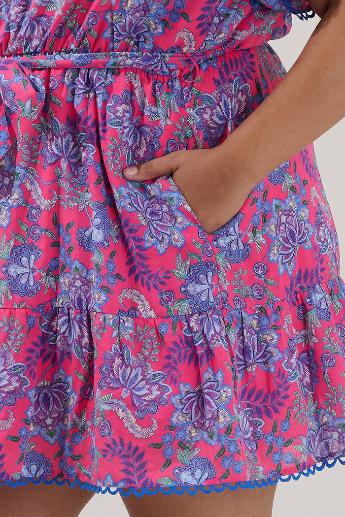 Eriny Ruffle Mini Dress Floral Curve
