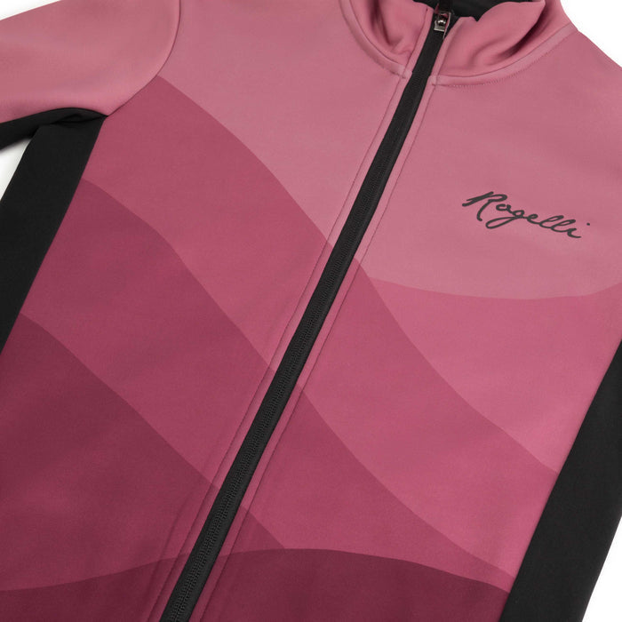 Detail van Rogelli Farah fietsjack dames roze voorkant.