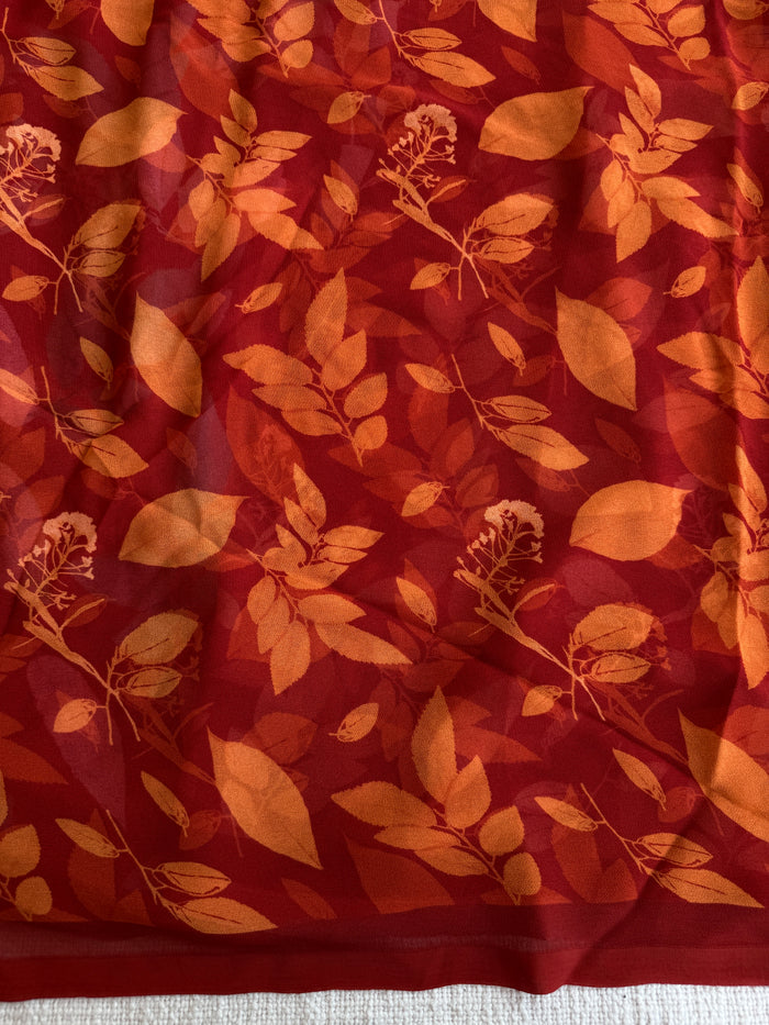 Floral printed georgette saree