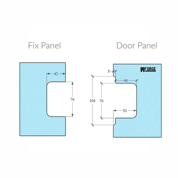 Forge Frameless Shower Hinge Heavy Duty Adjustable Glass to Glass 90 Degrees - NERO Brushed Gold - Image 5
