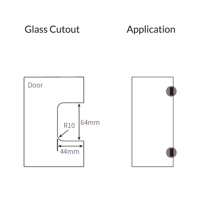FORGE SHOWER HINGE GLASS TO WALL T-SHAPE 90 Degrees 10mm glass - Image 9