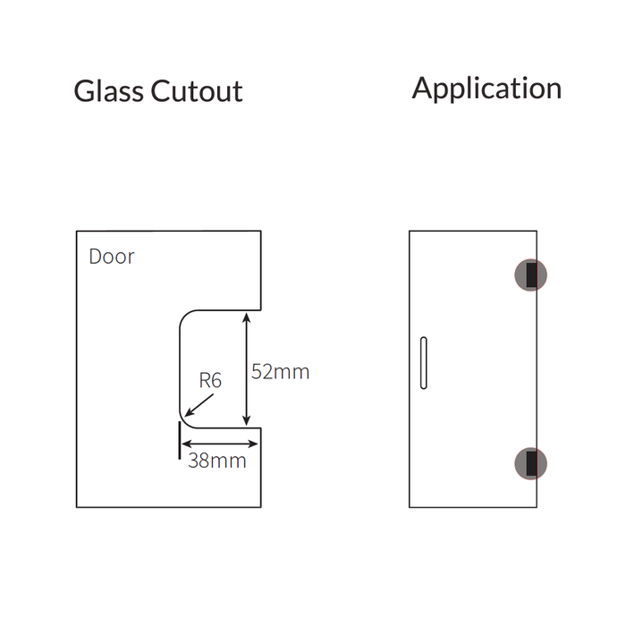 FORGE SHOWER HINGE MICRO GLASS TO WALL L-SHAPE 90 Degrees 6mm and 8mm glass - Image 9