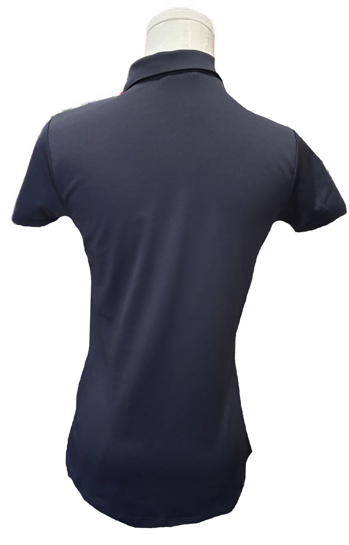 Golftini Navy Ruffled Short Sleeve Polo Size XS MSP $98