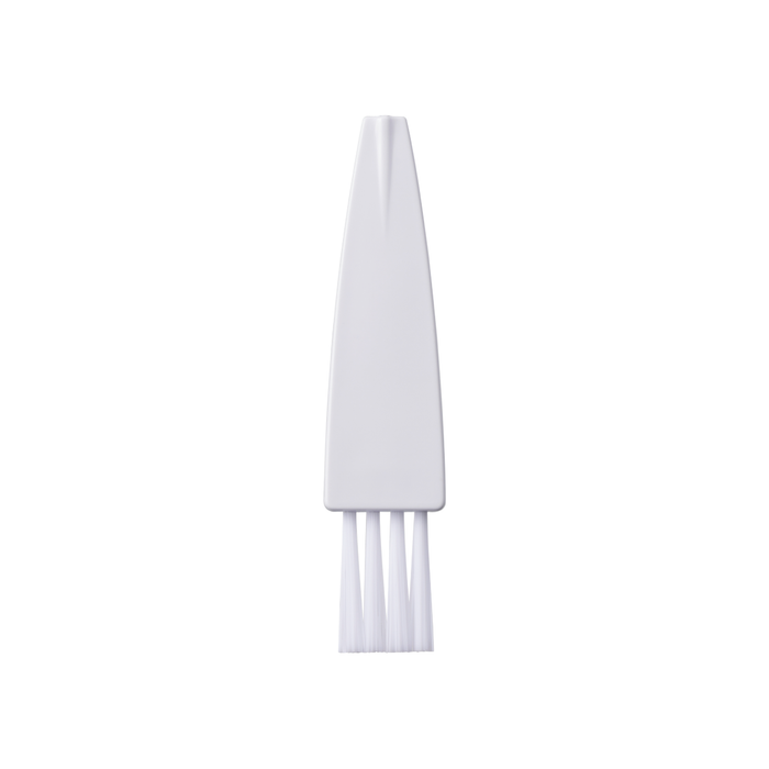 White vase with a narrow neck and wider base on a white background