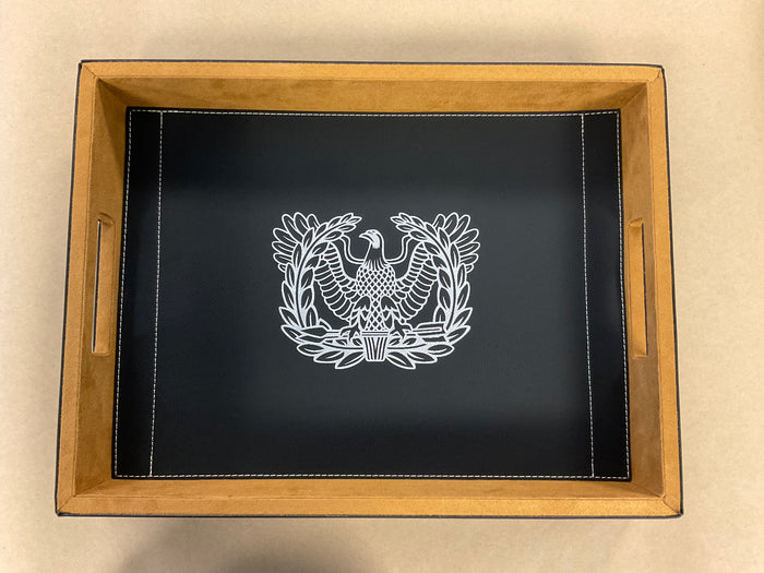 Leatherette Serving Tray - Warrant Insignia