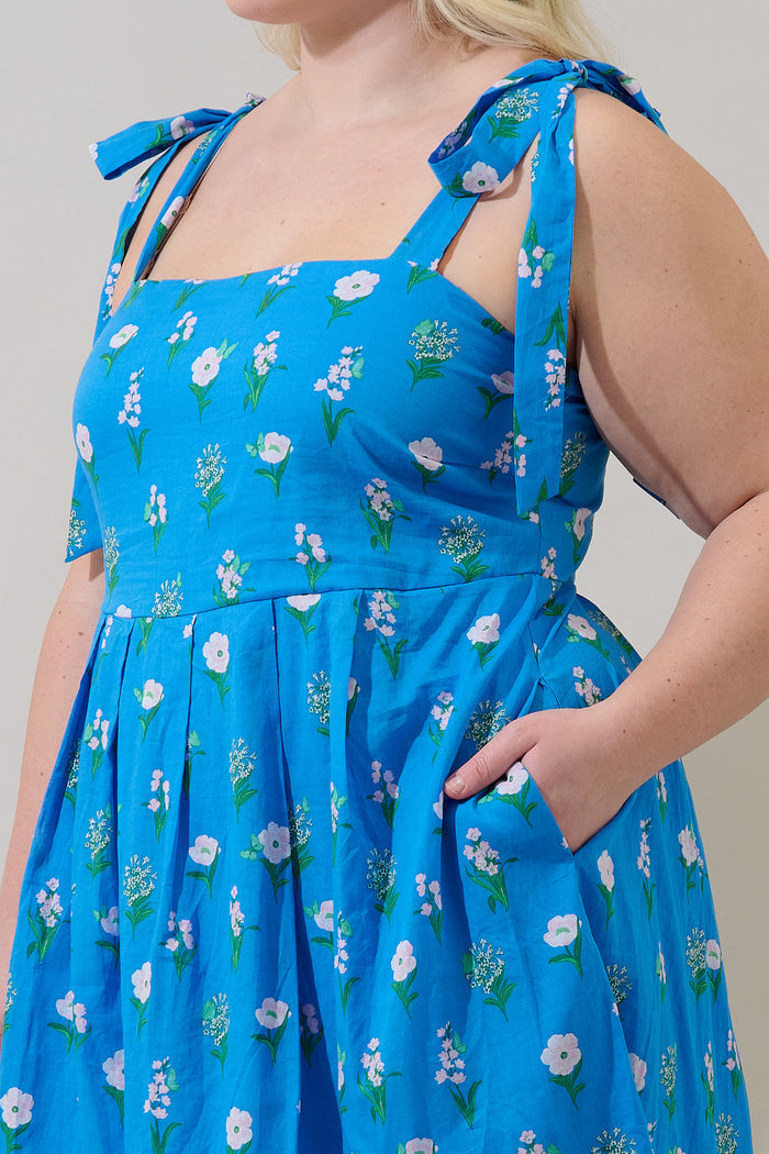 Jazleen Floral Gracia Pleated Mini Dress Curve