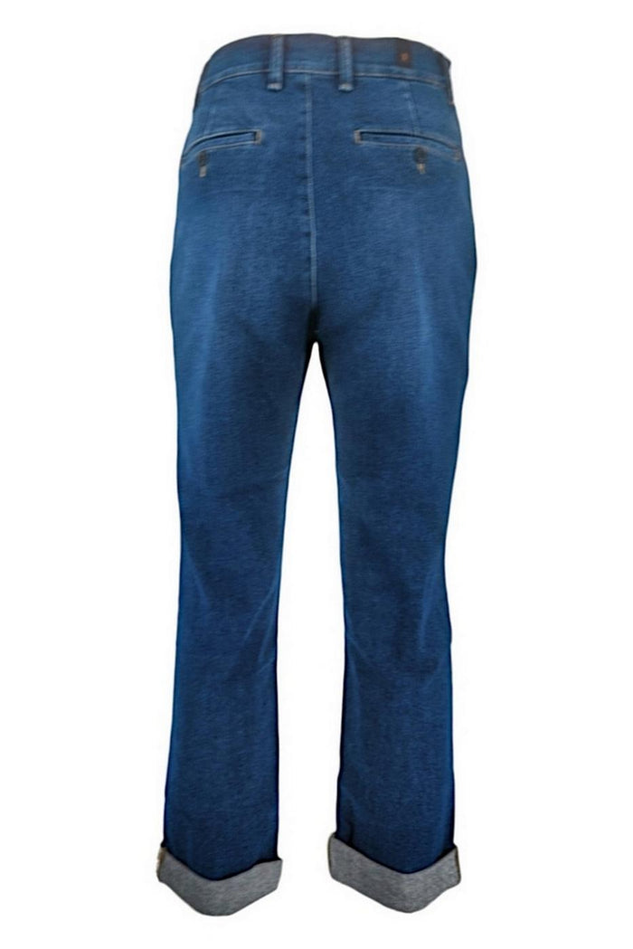 Jeans donna denim medio con pinces