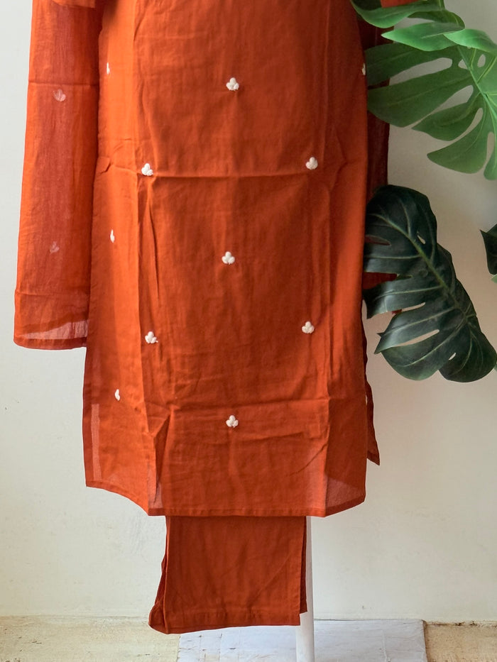 Kashmiri emb pure cotton suit set