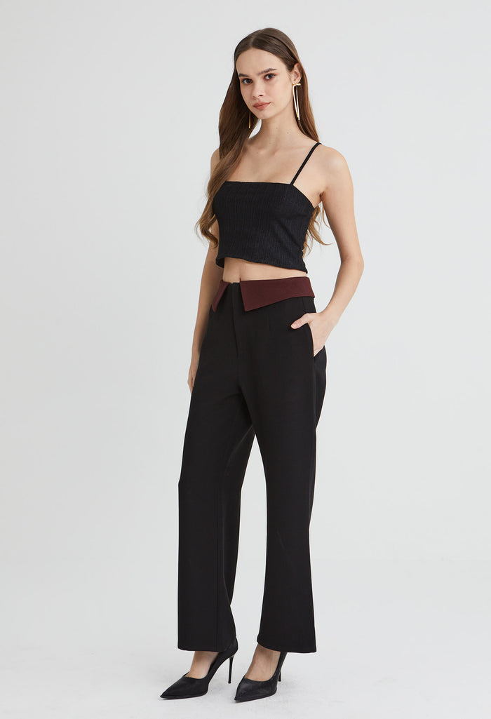 Knitted Tweed Spaghetti Strap Top