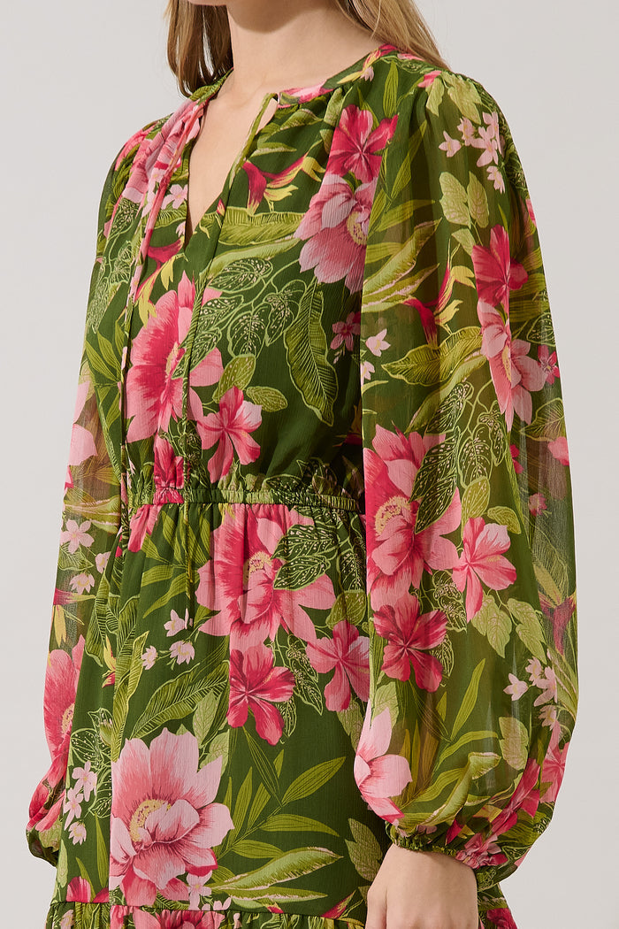 Lilikoi Floral Paxton Balloon Sleeve Mini Dress