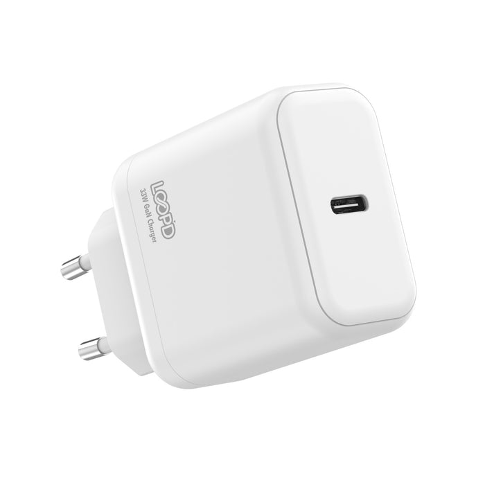 LOOP'D 1 Port Type C PD Wall Charger 33W - White