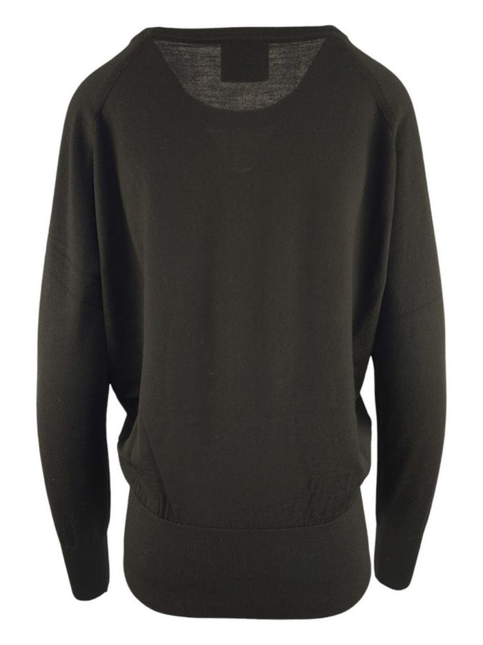 maglia donna nero con drappeggio