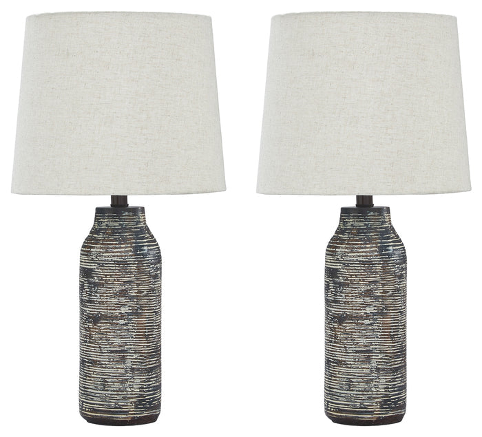 Mahima L235584 BlackWhite Paper Table Lamp 2CN