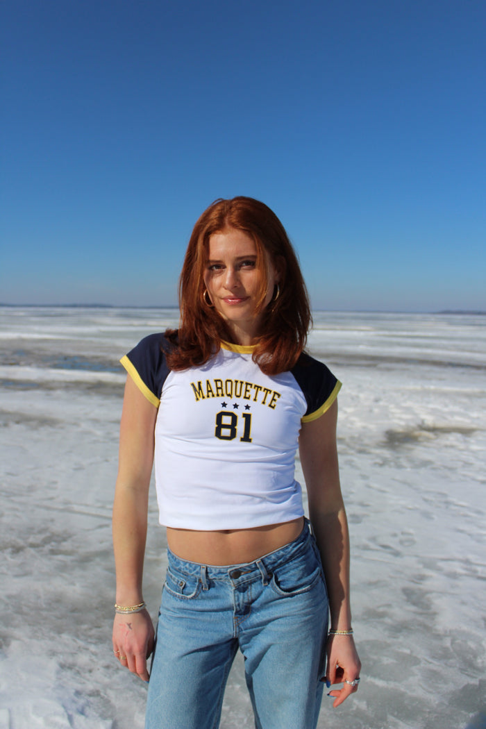 Marquette Raglan Baby Tee