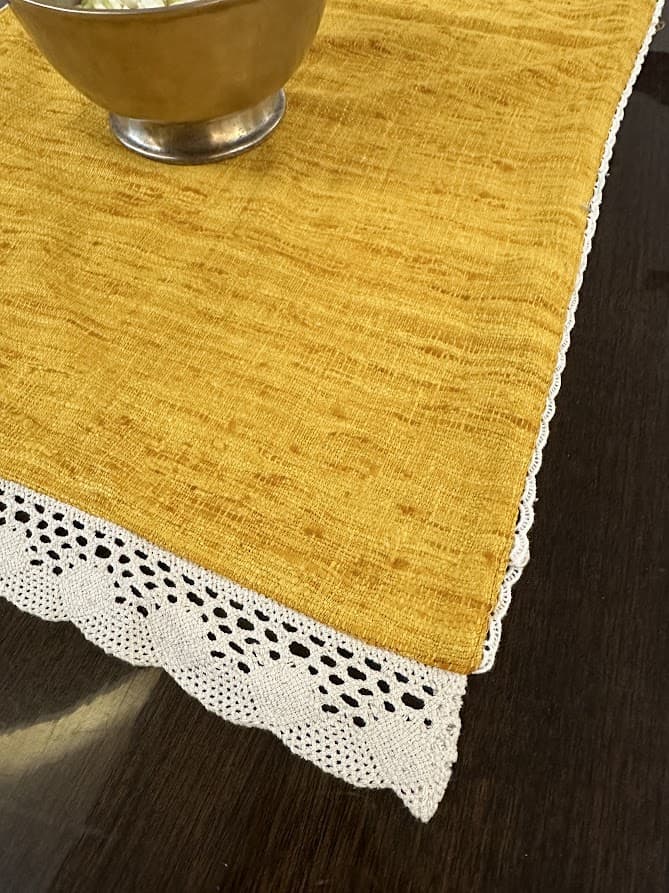 Mustard linen table runner