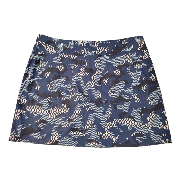 New, Jofit Navy Blue skort w/ light blue and white pattern, MSP $90, Size 16