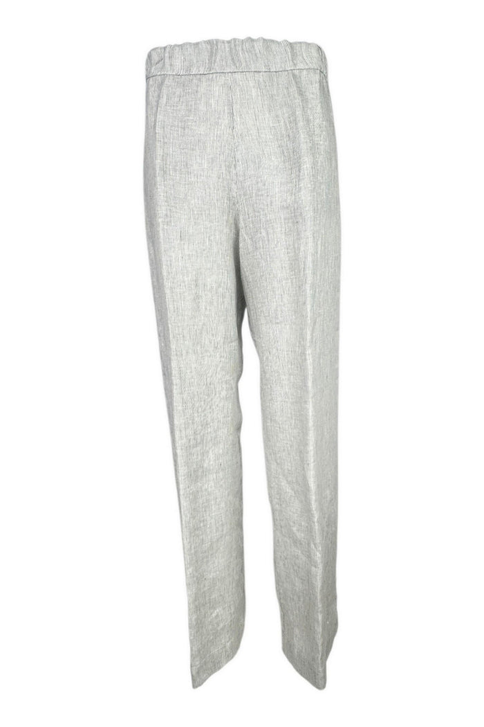 pantalone donna a righe bianco e verde