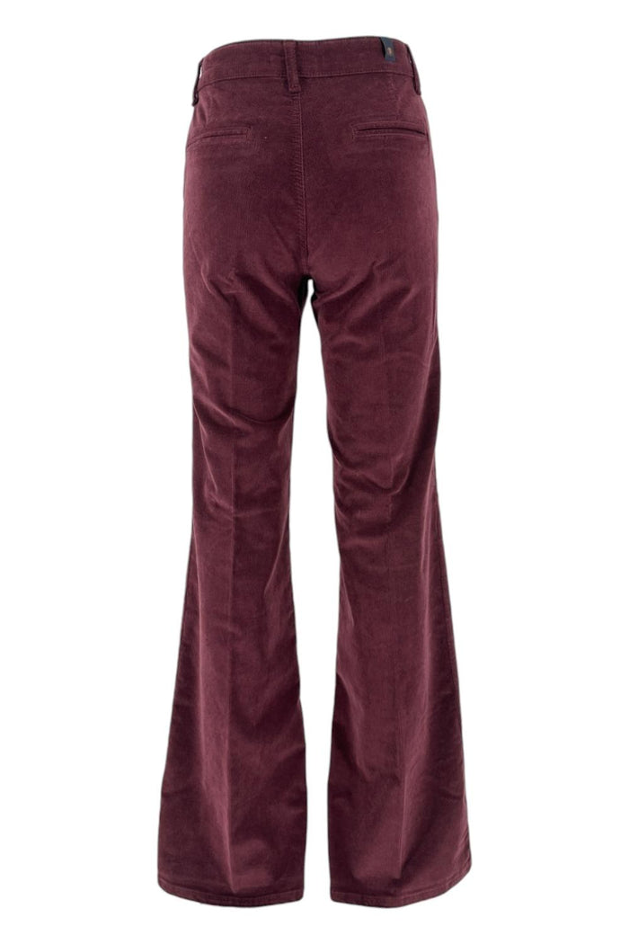 pantalone donna in velluto bordeaux