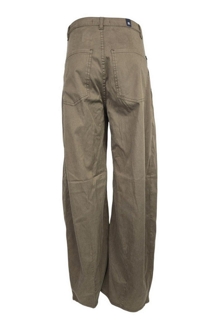 pantalone donna largo con pinces marrone