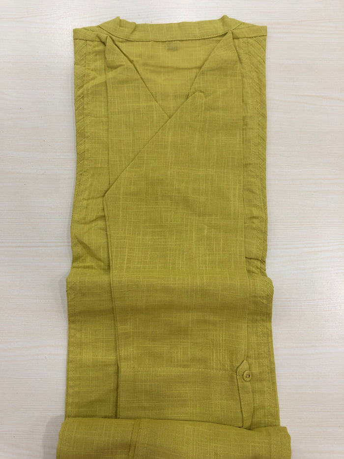 Pintuck Yoke kurti - Lime Green