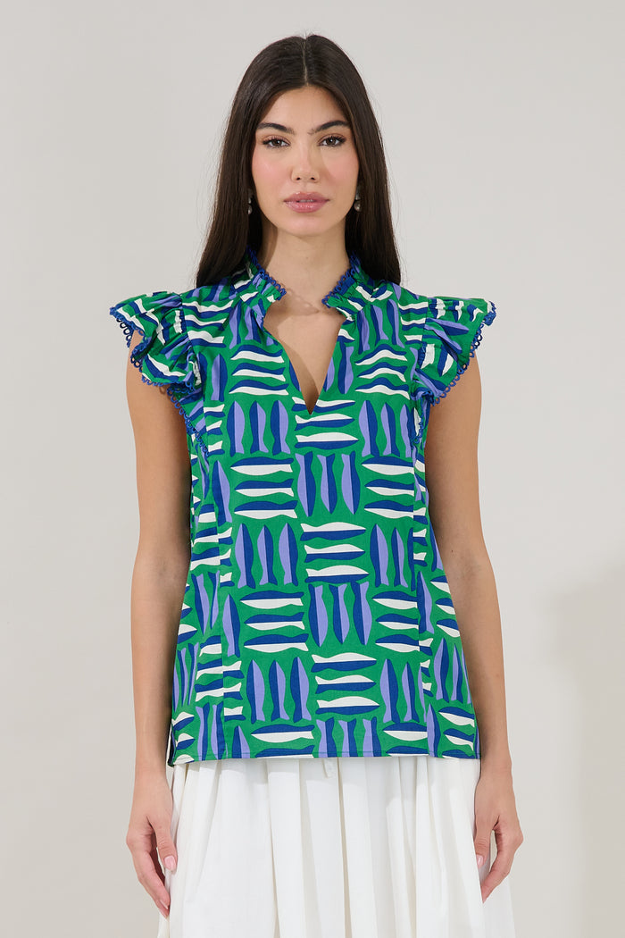 Rayen Ruffle Top Marlin
