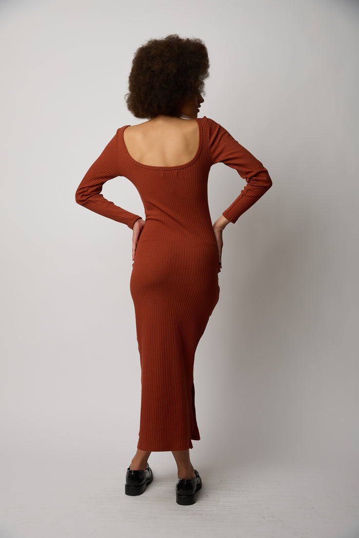 She's The Boss Bodycon - Rust