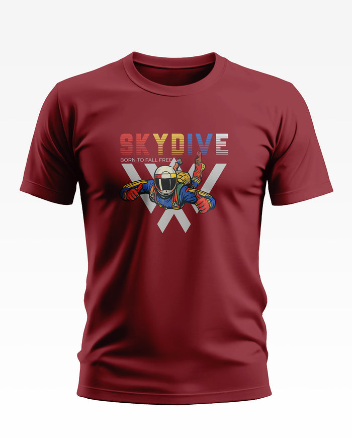 Skydive Born to fall Free Cotton T-shirt