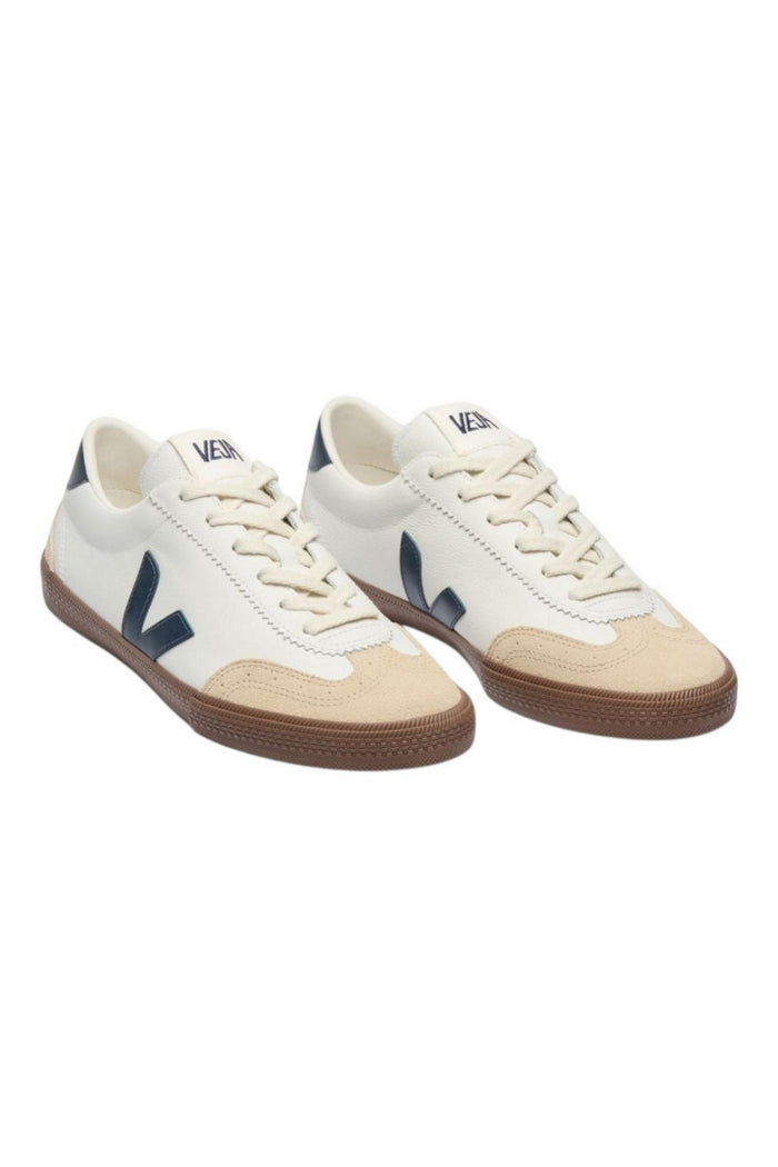 sneakers donna volley bianco e blu