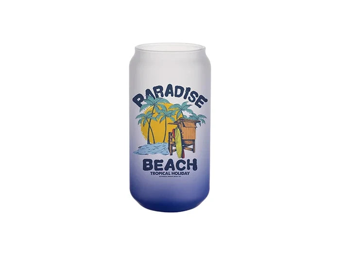 Sublimation 18oz/550ml Glass Mugs Gradient Dark Blue