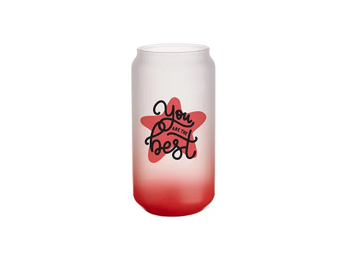 Sublimation 18oz/550ml Glass Mugs Gradient Red