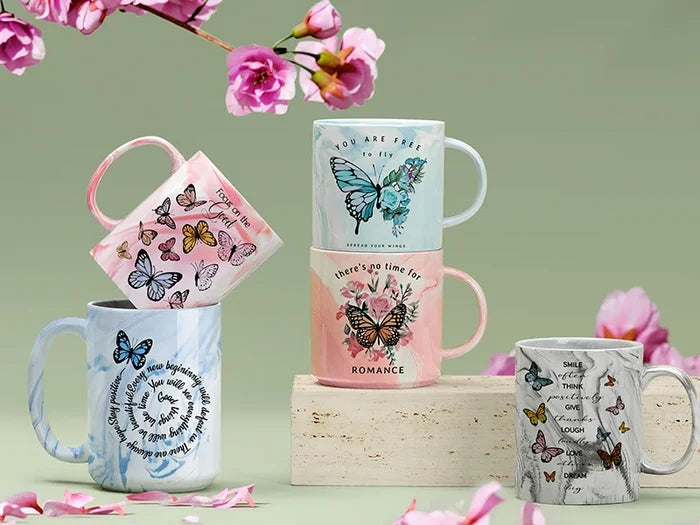 Sublimation Blanks 15oz Sublimation Marble Texture Mug (Gray)