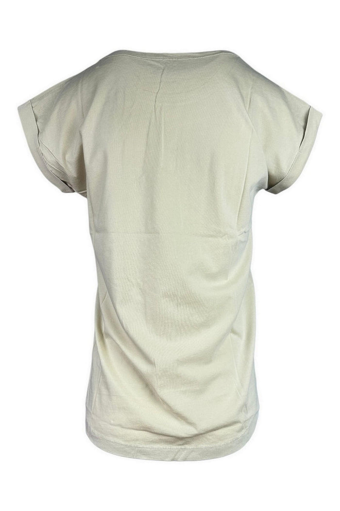 t-shirt donna girocollo beige