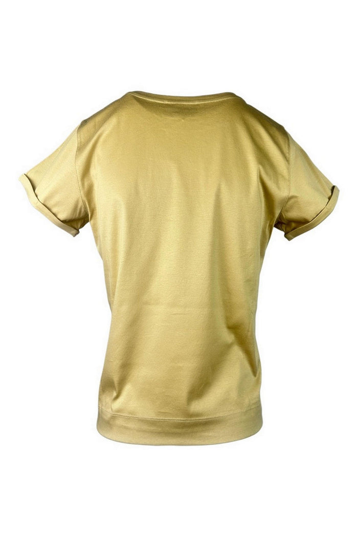 t-shirt donna manica corta sabbia