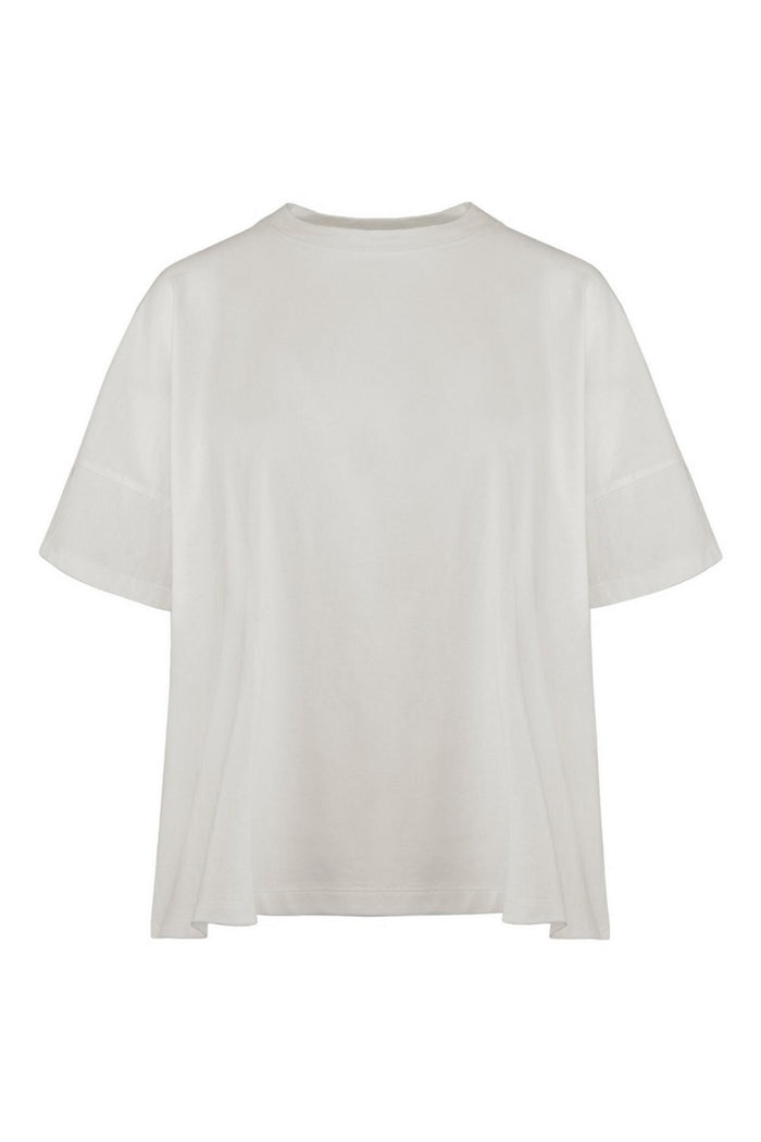 t-shirt donna mezza manica a scatola in cotone bianco