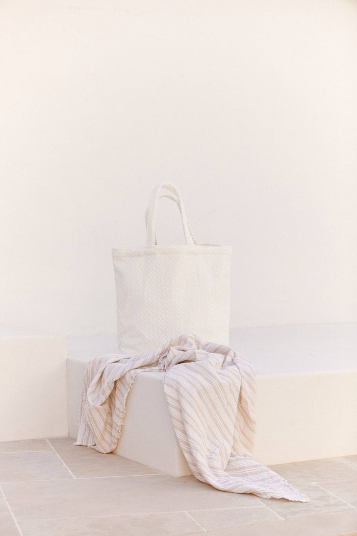 Terry Towelling Tote - Bone - ANNIE.G