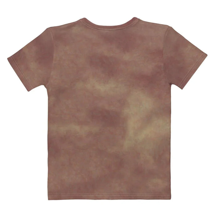 The Astrosloth Women's Tee in Vintage Sepia & Parchment. OEKO-TEX® 100, REACH Compliant, Zero-Wastewater Printing.