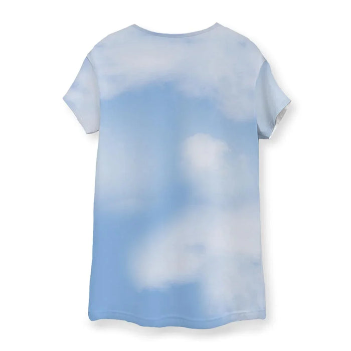 Thomas the Dank Engine Women's Tee - The jarring superimposition of a stoic, stone-gray hip-hop legend (#555555) onto the vibrant engine cyan body (#0074D9) of a beloved children's railway character.