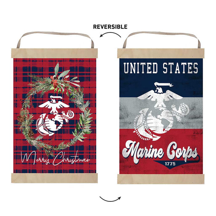 USMC Plaid Christmas Reversible Banner*